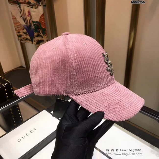 YSL聖羅蘭 跑量款 2018秋冬新款棒球帽 燈芯絨鴨舌帽 6881956 LLWJ6771